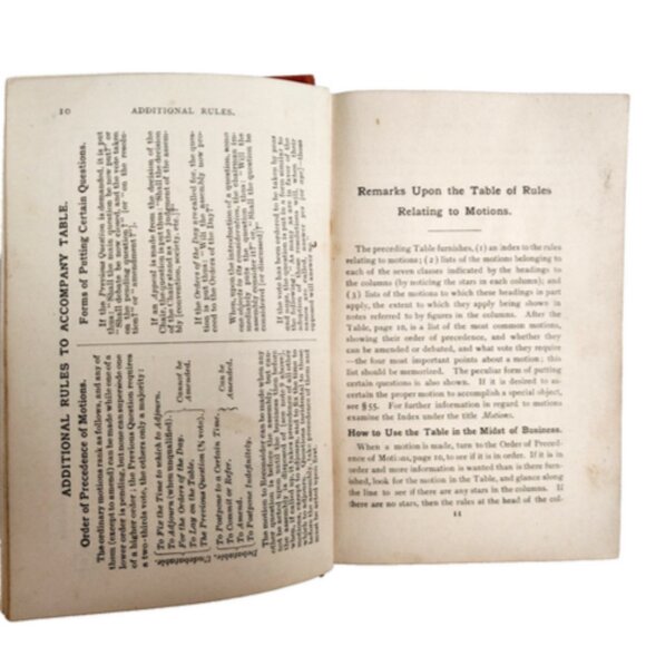 Antique Pocket Manul of Rules of Order for Deliberative Assemblies 1876HC Robert - Picture 5 of 8